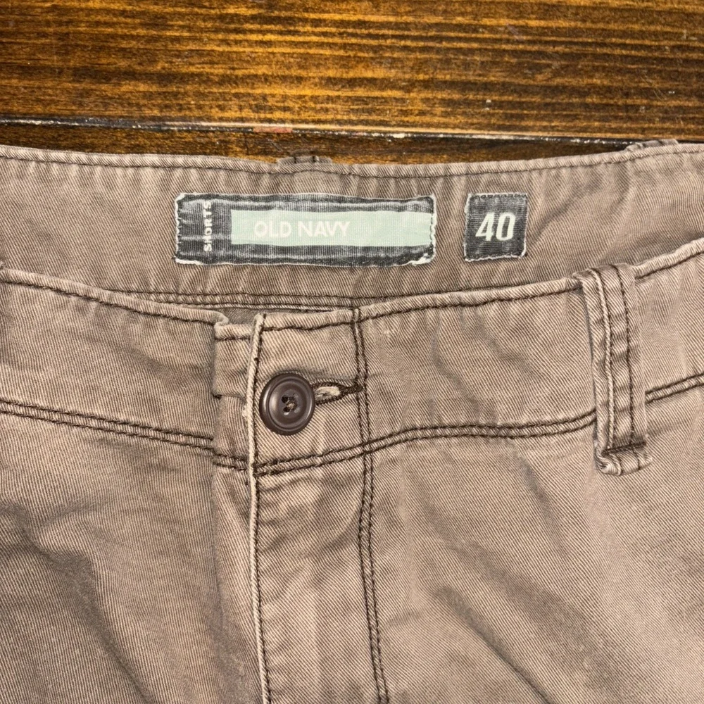 Old Navy Mens Cargo Shorts Size 40 Brown Cotton‎ Twill Utility Multi-Pocket